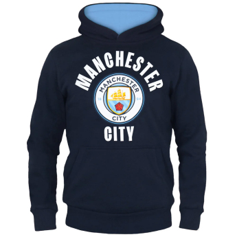 Manchester City детски суитшърт с качулка Hoody navy