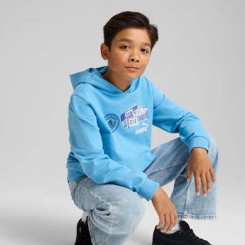 Manchester City детски суитшърт с качулка ftblNRGY blue