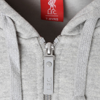 Liverpool FC детски суитшърт с качулка Zip grey