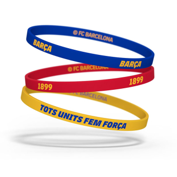 FC Barcelona гумена гривна 3pack Tricolor