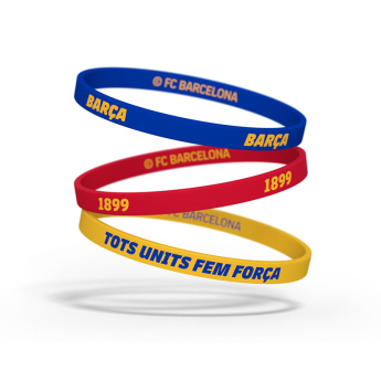 FC Barcelona детска гумена гривна 3pack Tricolor