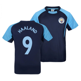 Manchester City детска футболна фланелка Navy Haaland