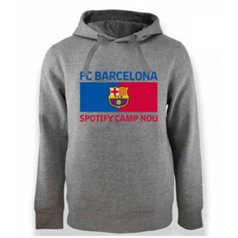 FC Barcelona мъжки суитшърт с качулка Bandera grey