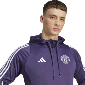 Manchester United мъжки суитшърт с качулка Track purple
