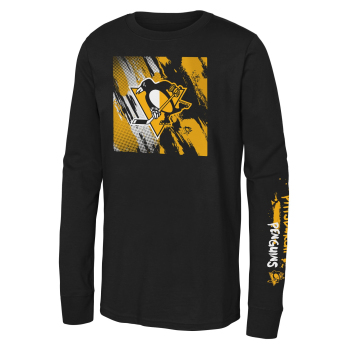 Pittsburgh Penguins детска тениска с дълъг ръкав Half & Half Ls Ctn black