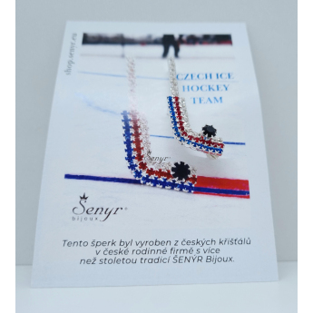 Отбори по хокей брошка Czech Hockey Tricolor Silver Plated Hockey Stick