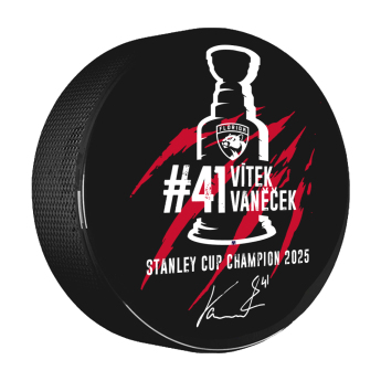 Florida Panthers шайба Vítek Vaněček #92 Stanley Cup Champion 2025