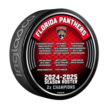 Florida Panthers шайба 2025 Stanley Cup Champions Roster Logo Hockey