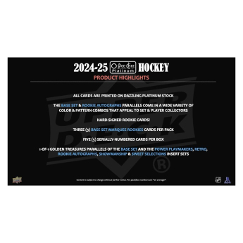NHL кутии хокей карти NHL 2024-25 Upper Deck O-Pee-Chee Platinum Hobby Box