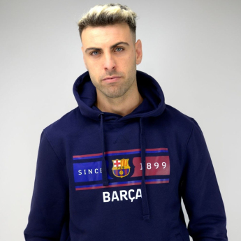FC Barcelona мъжки суитшърт с качулка Return navy