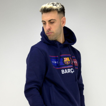 FC Barcelona мъжки суитшърт с качулка Return navy