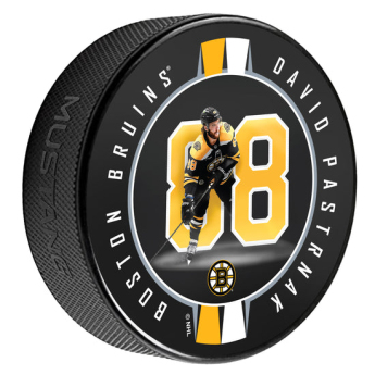 Boston Bruins шайба David Pastrňák #88 Breakout Ribbon