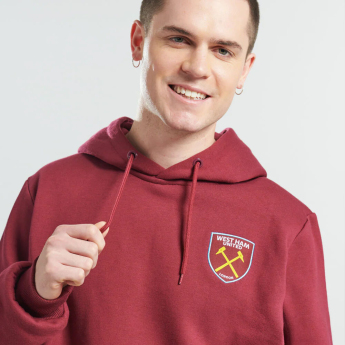 West Ham United мъжки суитшърт с качулка Crest claret