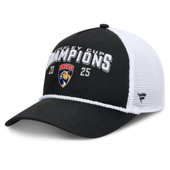 Florida Panthers баскетболна шапка с козирка 2025 Stanley Cup Champions A-Frame Roper Meshback Adjustable Black