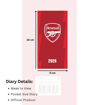 Arsenal FC бележник Slim 2026