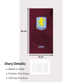 Aston Villa бележник Slim 2026