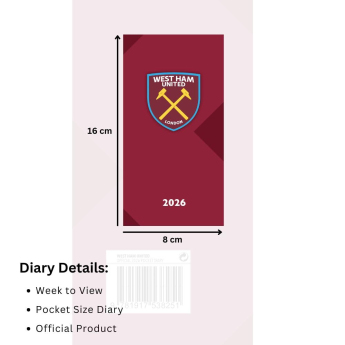 West Ham United бележник Slim 2026