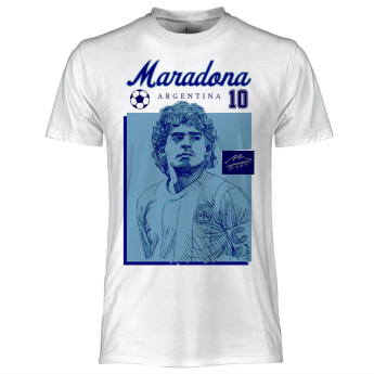 Футболни отбори мъжка тениска Argentina Diego Maradona Photo white