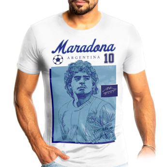 Футболни отбори мъжка тениска Argentina Diego Maradona Photo white