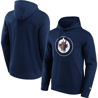 Winnipeg Jets мъжки суитшърт с качулка Primary Logo Graphic navy