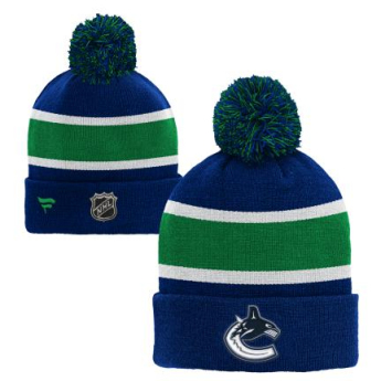 Vancouver Canucks детска зимна шапка Cuffed Beanie With Pom blue