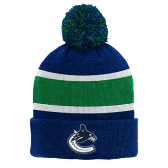 Vancouver Canucks детска зимна шапка Cuffed Beanie With Pom blue