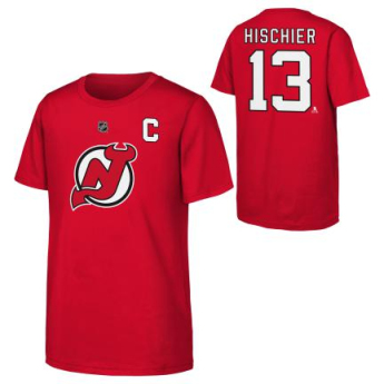 New Jersey Devils детска тениска Nico Hischier Flat Captains N&N Ss Ctn red