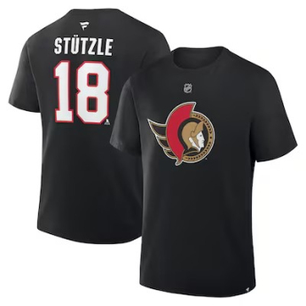 Ottawa Senators мъжка тениска Tim Stutzle #18 Authentic Stack Name & Number black