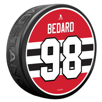 Chicago Blackhawks шайба Name & Number - Connor Bedard