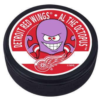 Detroit Red Wings шайба Al The Octopus Mascot Textured