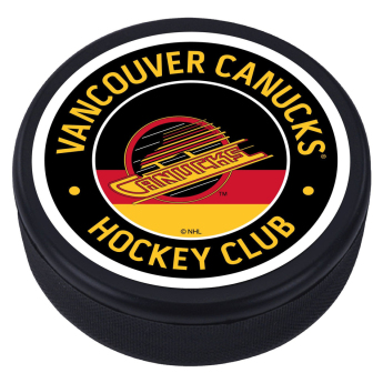 Vancouver Canucks шайба Red Vintage Striped Textured