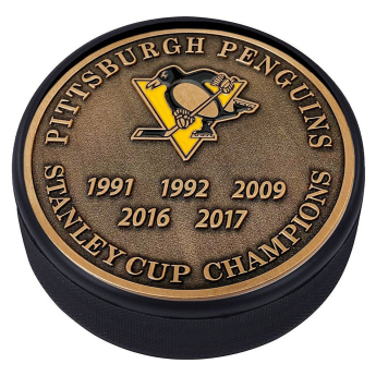 Pittsburgh Penguins шайба Stanley Cup Years Gold Medallion