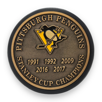 Pittsburgh Penguins шайба Stanley Cup Years Gold Medallion
