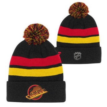 Vancouver Canucks детска зимна шапка Cuffed Beanie With Pom black