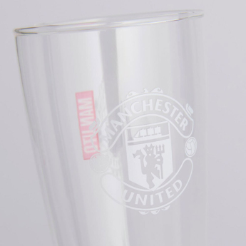Manchester United стъклена чаша Mono Crest Tall Beer Glass