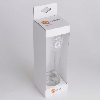 Manchester United стъклена чаша Mono Crest Tall Beer Glass