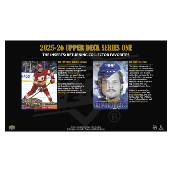 NHL кутии хокей карти NHL 2025/26 Upper Deck Series 1 Hobby Box