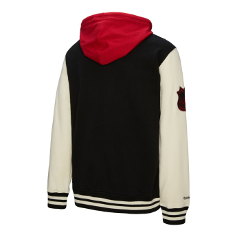 Chicago Blackhawks мъжки суитшърт с качулка Courtside Fleece Button Front Vintage Logo