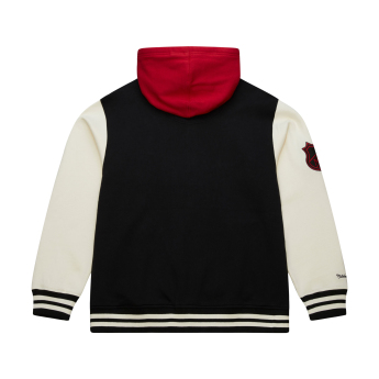 Chicago Blackhawks мъжки суитшърт с качулка Courtside Fleece Button Front Vintage Logo