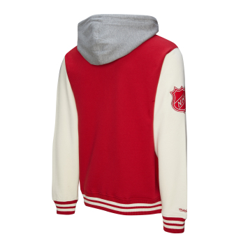 Detroit Red Wings мъжки суитшърт с качулка Courtside Fleece Button Front Vintage Logo