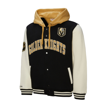 Vegas Golden Knights мъжки суитшърт с качулка Courtside Fleece Button Front Vintage Logo