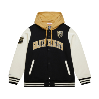 Vegas Golden Knights мъжки суитшърт с качулка Courtside Fleece Button Front Vintage Logo
