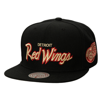 Detroit Red Wings шапка с козирка flat Cream Script Snapback black