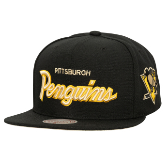 Pittsburgh Penguins шапка с козирка flat Cream Script Snapback black