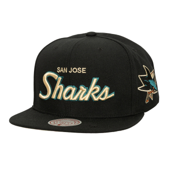 San Jose Sharks шапка с козирка flat Cream Script Snapback black