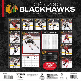 Chicago Blackhawks календар 2026 Wall
