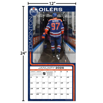 Edmonton Oilers календар Connor McDavid #97 2026 Wall