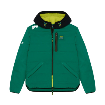 Aston Martin мъжко яке с качулка Puffy Alonso green F1 Team 2025