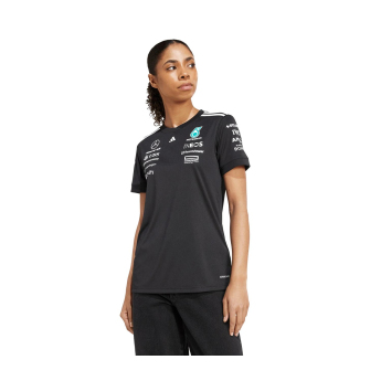 Mercedes AMG Petronas дамска тениска official Teamline Replica black F1 Team 2025