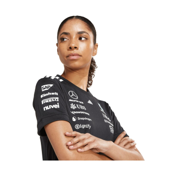 Mercedes AMG Petronas дамска тениска official Teamline Replica black F1 Team 2025